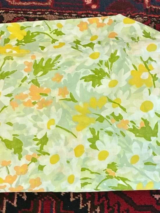 Vintage 70s Montgomery Ward Floral Twin Flat Sheet