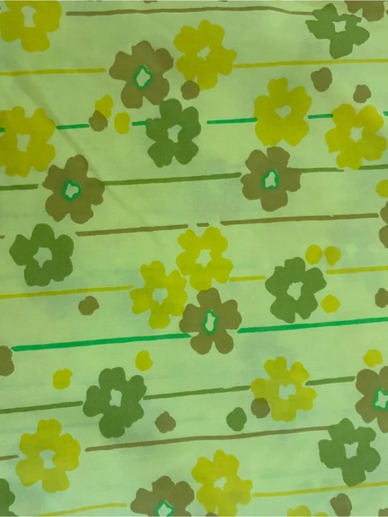 Vintage 60s/70s Sears Flower Power Full Fitted Bottom Sheet