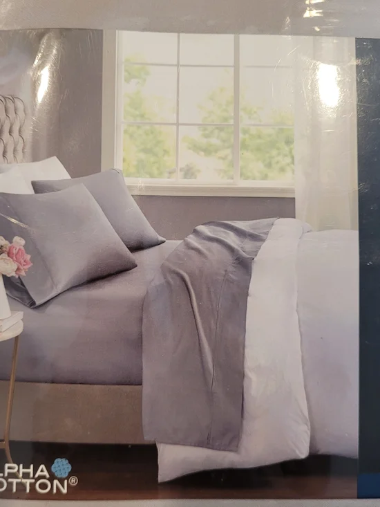 Beautyrest Alpha Cotton Gray Sheet Set 600 Thread Count