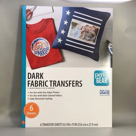 Pen + Gear Dark Fabric Transfers‎ 8.5x11
