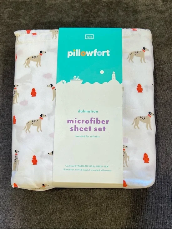 NWT Pillowfort Dalmatian Microfiber Sheets- Twin