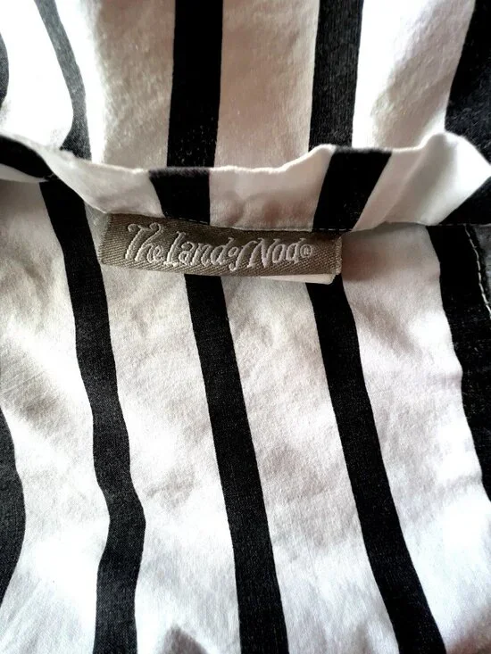 FULL FLAT Sheet Black White Stripe 100% Cotton Pirate LAND Of NOD 81