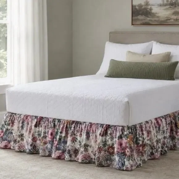 Ralph Lauren Allison bed skirt dust ruffle floral roses French country