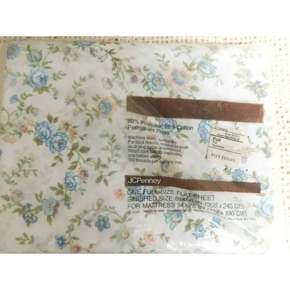 Vintage‎ JCPenney Saybrook Flat Sheet Full Size