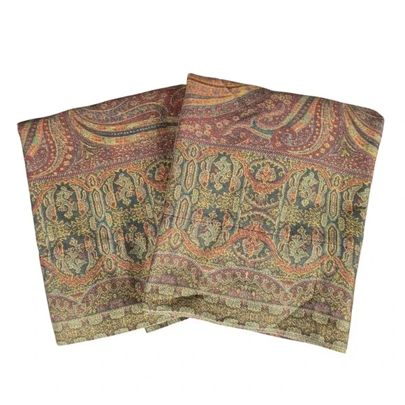 Ralph Lauren Barrington King Pillowcase Set Paisley Cotton‎ AS-IS