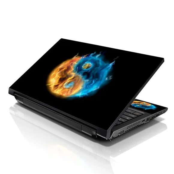 LSS 15.6 & 17.3 Inches Laptop Notebook Skin Sticker Decal - Ying Yang Fire