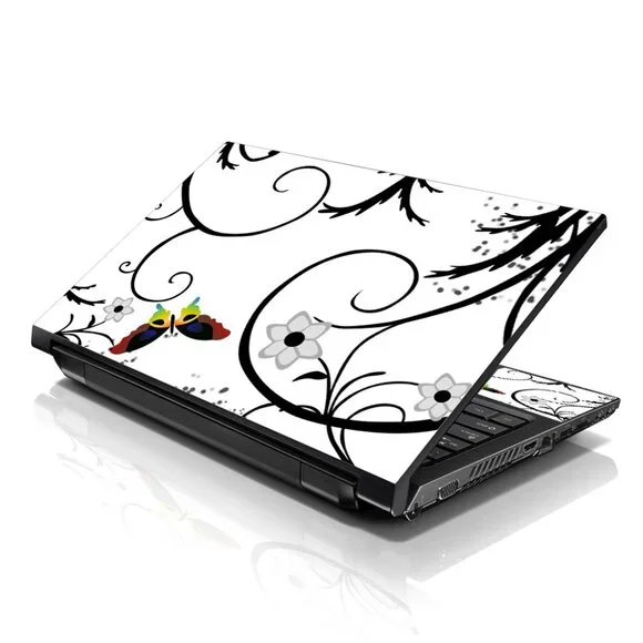 LSS 15.6 & 17.3 Inch Laptop Notebook Skin Sticker Decal - White Butterfly Escape