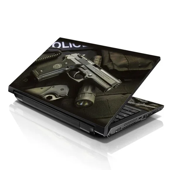 LSS 15.6 & 17.3 Inches Laptop Notebook Skin Sticker Decal - Police Gun