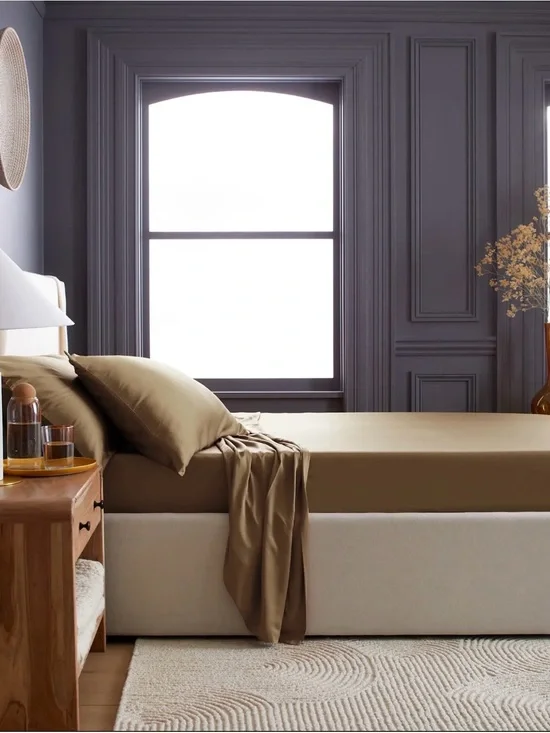 Quince Bamboo Brown Twin XL Sheet Set in Walnut