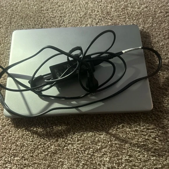 Silver Laptop with Charger