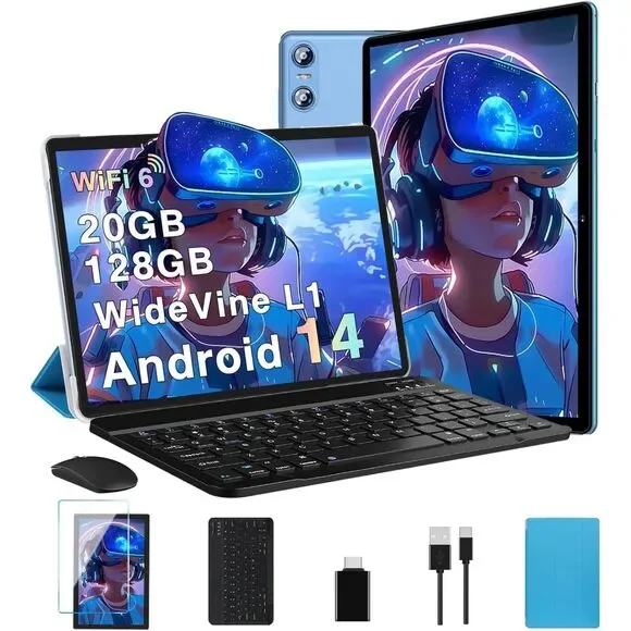 2025 Android 14 Tablet, 10 Inch Tablets 20GB RAM+128GB ROM+1TB Expand