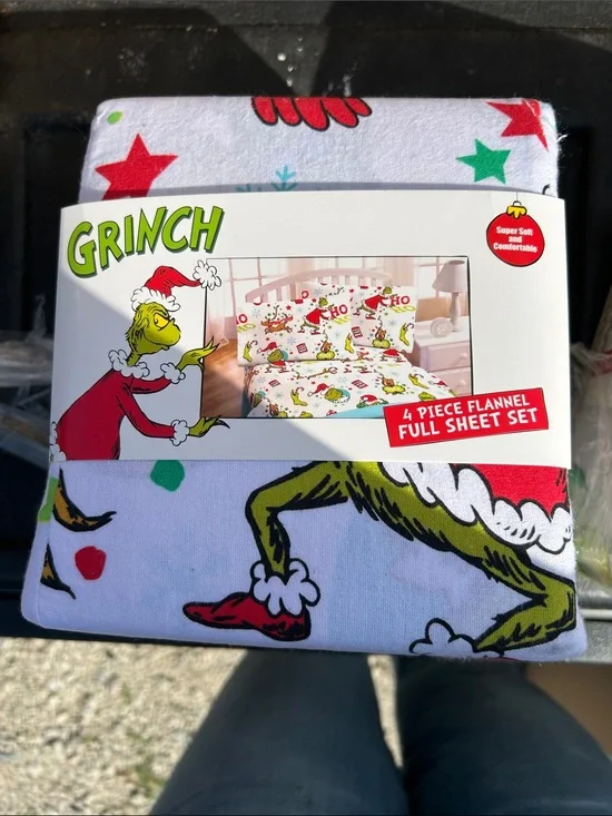 Grinch Flannel Sheet Set