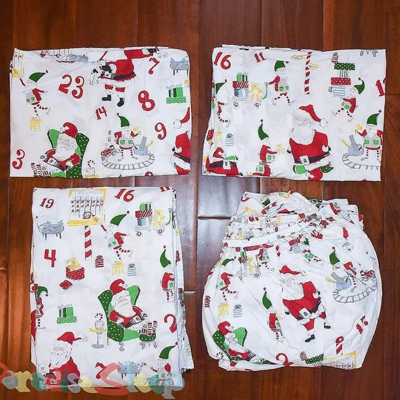 🎅 *Pottery Barn Kids* Santa's Workshop COTTON sheet set - FULL size