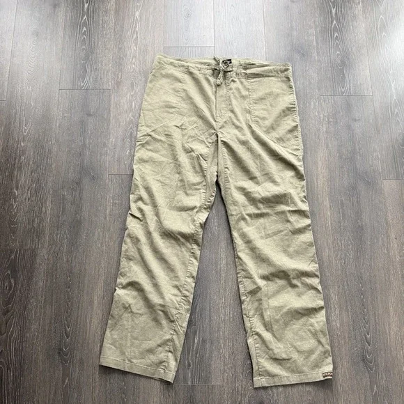 PrAna Mens Green Hemp Blend Drawstring Pants XL  Casual Lounge Gorpcore Hiking