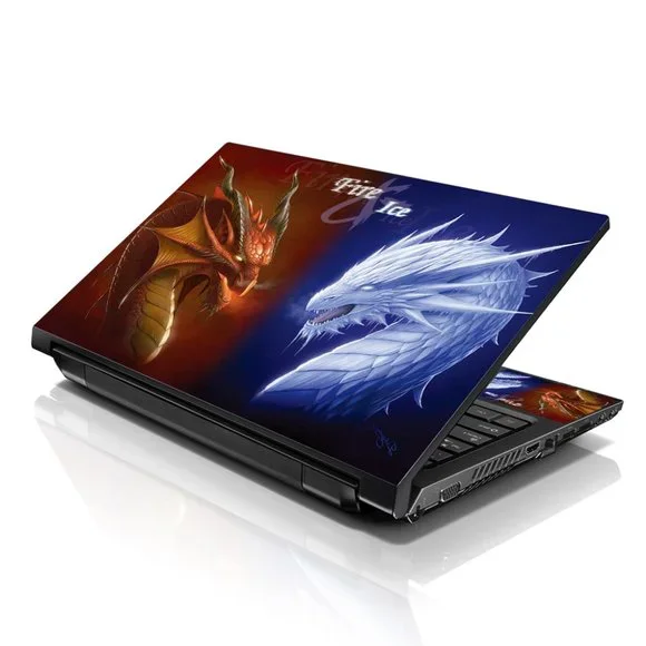 LSS 15.6 & 17.3 Inches Laptop Notebook Skin Sticker Decal - Fire & Ice Dragons