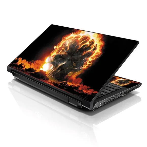 LSS 15.6 & 17.3 Inches Laptop Notebook Skin Sticker Decal - Skull on Fire