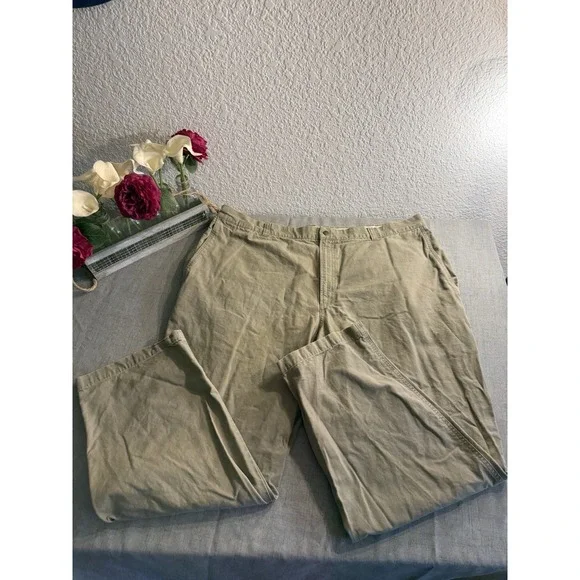 Columbia Men's Canvas Utility Work Pants Khaki Size 44x30 Durable Outdoor Gear