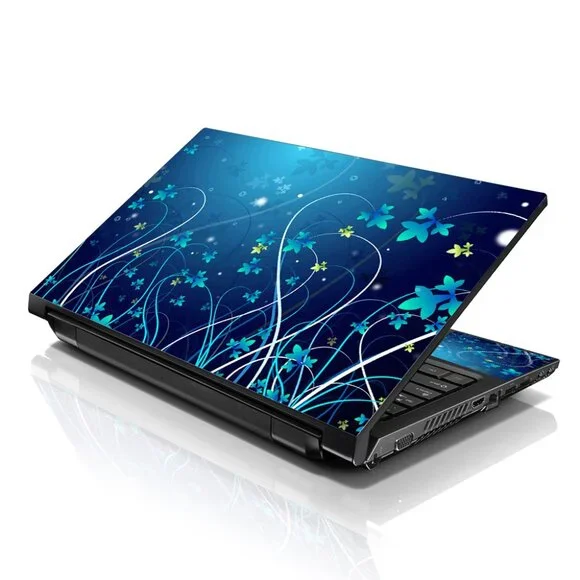 LSS 15.6 & 17.3 Inches Laptop Notebook Skin Sticker Decal - Blue Floral