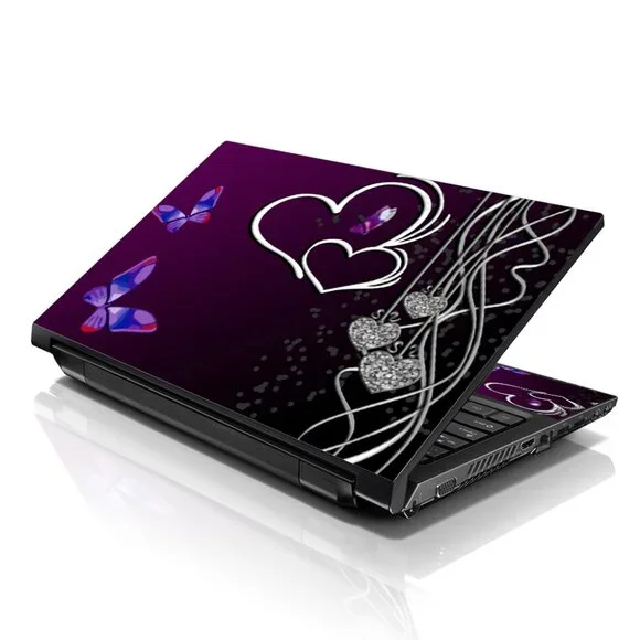 LSS 15.6 & 17.3 Inches Laptop Notebook Skin Sticker Decal - Purple Butterflies