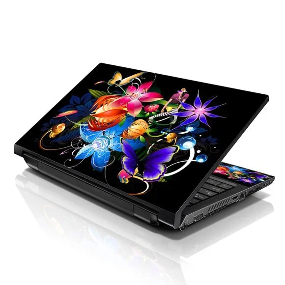 LSS 15.6 & 17.3 Inches Laptop Notebook Skin Sticker Decal - Multi Colored Floral