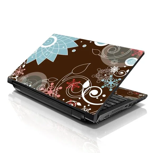 LSS 15.6 & 17.3 Inches Laptop Notebook Skin Sticker Decal - Brown Chaos Floral
