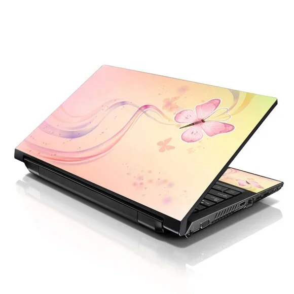 LSS 15.6 & 17.3 Inches Laptop Notebook Skin Sticker Decal - Pink Butterfly