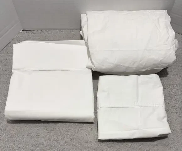 Kohl's The Big One Twin Sheet Set White 3-Piece Twin Flat Fitted Pillowcase