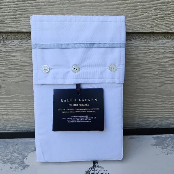 NWT Ralph Lauren Organic Cotton Percale Palmer pillowcases King set of 2