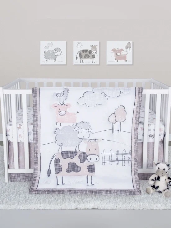Sammy Lou Farm Animal Crib Sheet Set