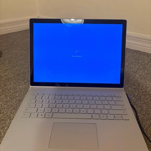 Microsoft Silver Laptop with Large Display and Integrated Touchpad