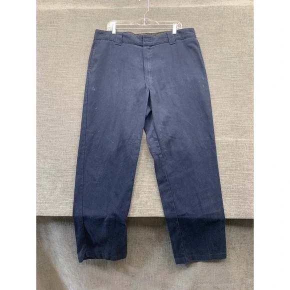 Dickies 874 Flex Mike Anderson Work Pants Mens 38 Navy‎ Blue Original Fit Logo