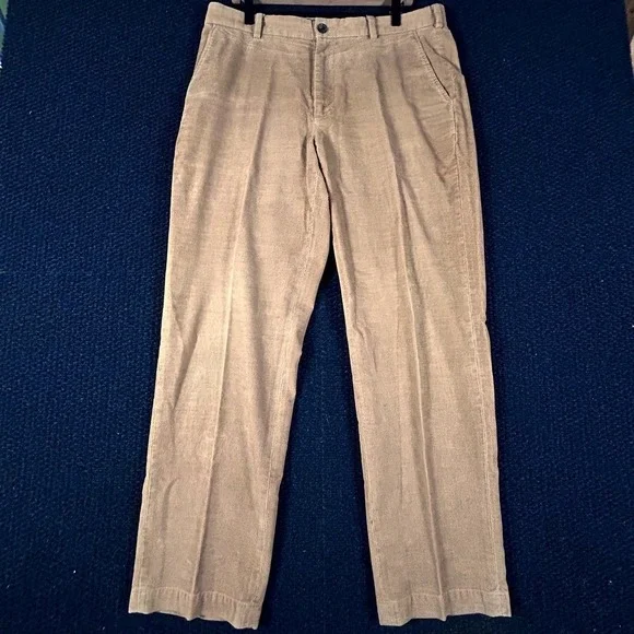 Brooks Brothers Clark Corduroy Pants Tan Mens W36‎ L32 Straight Fit Cotton