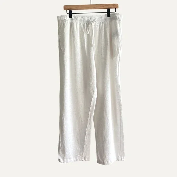 Vilebrequin Men's Beach at Home Linen Drawstring Pants White XXL EUC Relaxed Fit