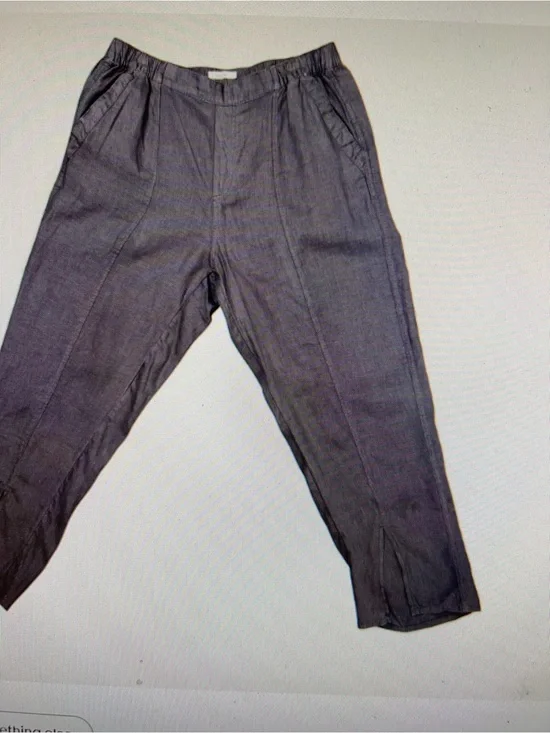 Nicole Miller Wmen’s Gray linen coastal cropped pants. Size XL. NwtgS.