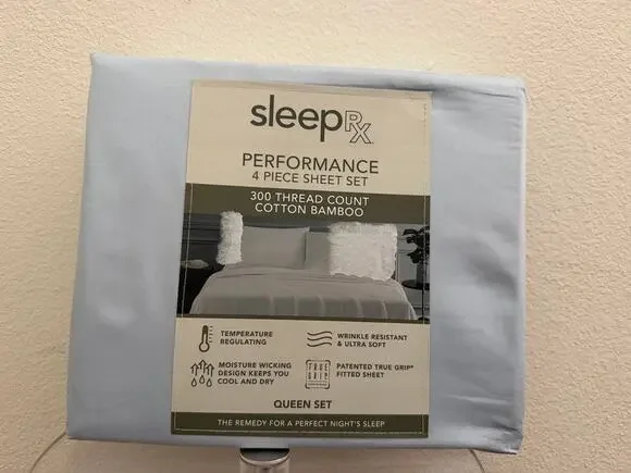 New bamboo blend blue sheet set queen
