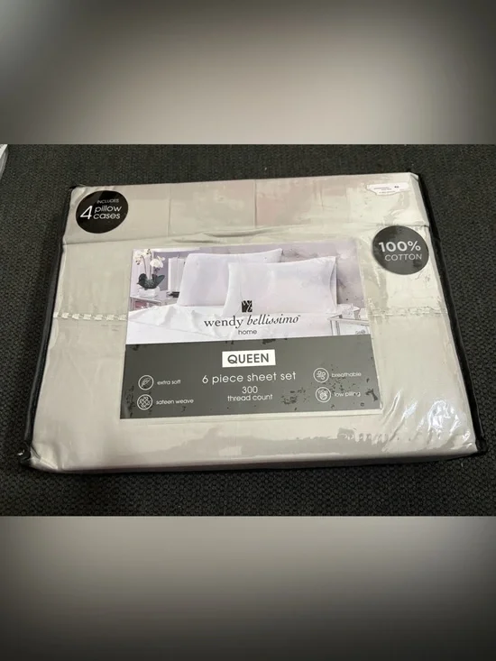 Wendy Bellissimo Queen Sheet Set - Light Gray