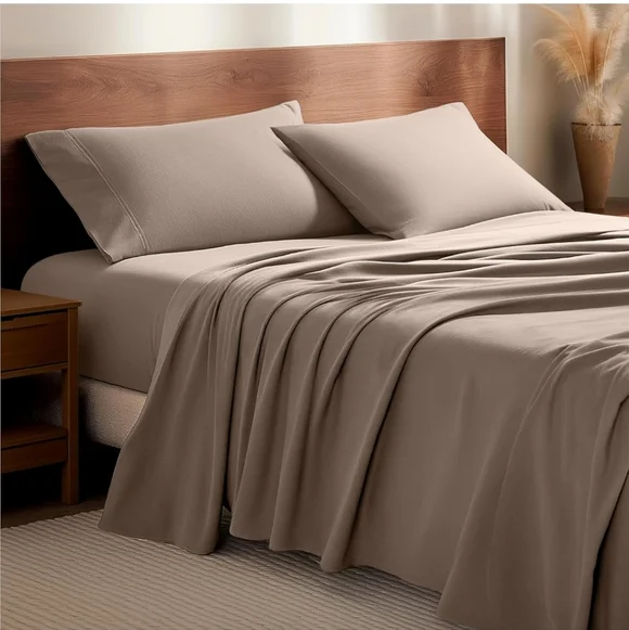 Bare Home Flannel Sheet Set 100% Cotton, Velvety Soft Heavyweight - Double Brush