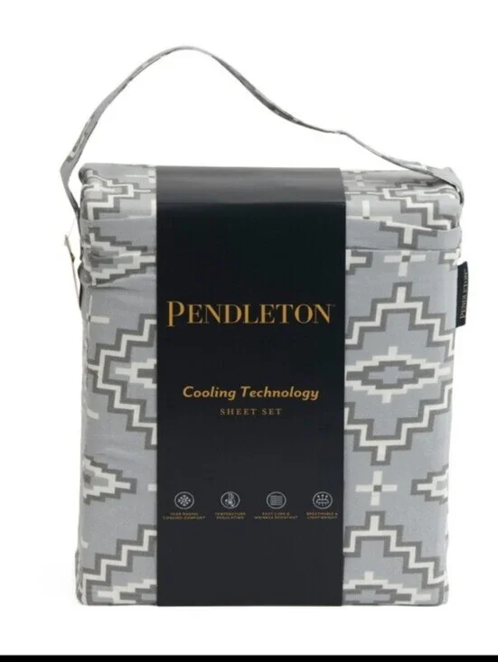 Pendleton Cooling Technology King Sheet Set In Grey Aztec Print