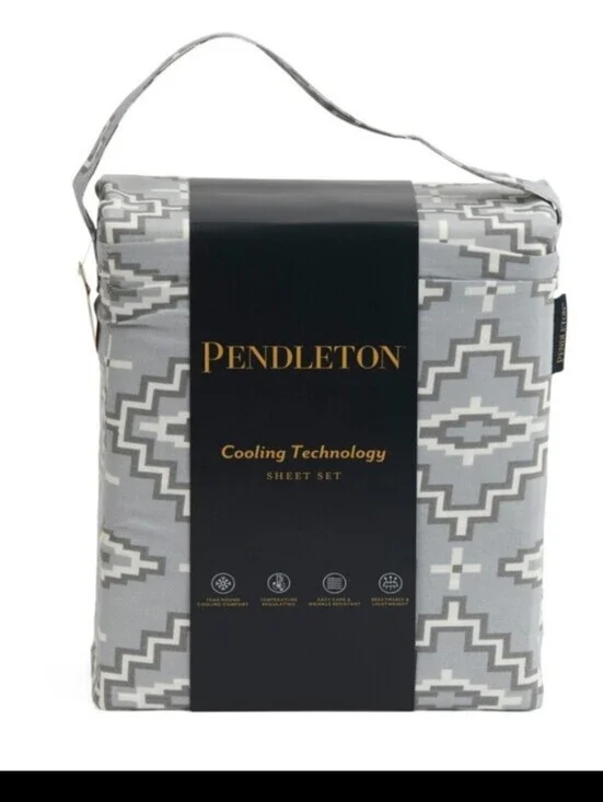 Pendleton Cooling Technology King Sheet Set In Grey Aztec Print