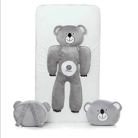 Crib/Toddler Bed Fitted Pillow Sheet Bear Hugs - White & Brown