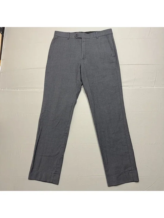 Joseph Abboud Mens JOE Custom Express Size 34 100% Wool Dress Pants Gray