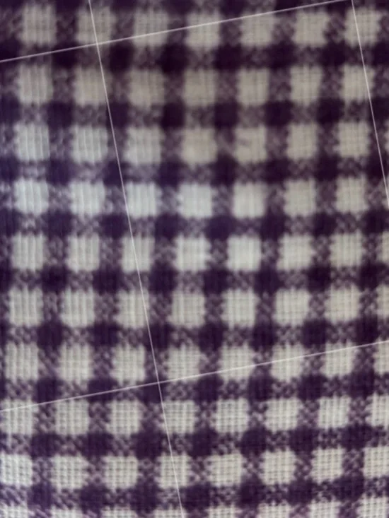 Classic Purple & White Gingham Top Sheet - Soft Cotton Blend Full Sz.