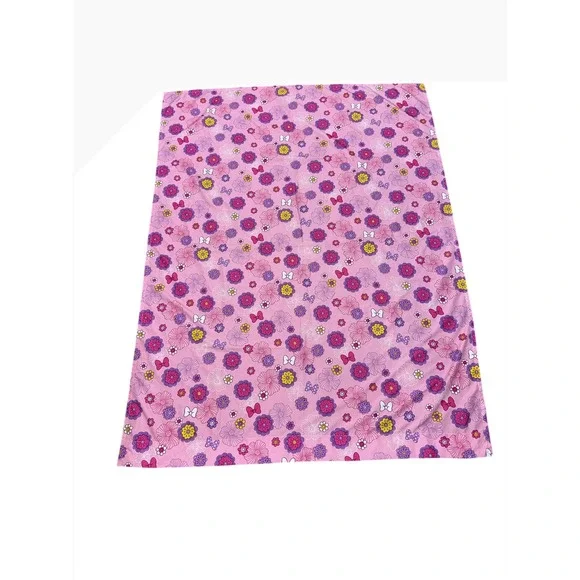Disney Minnie Mouse Fluttery Friends Toddler Flat Sheet Pink Floral Crafting