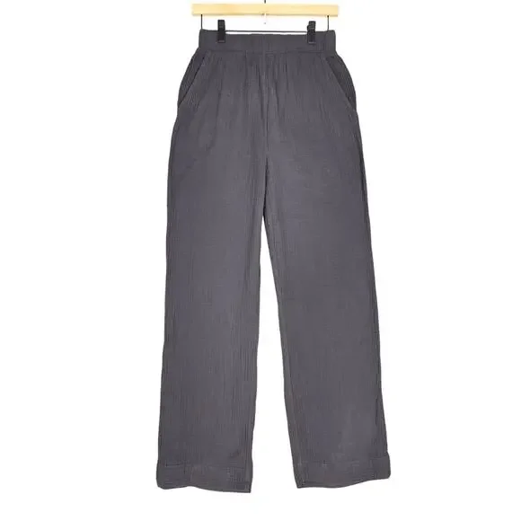 FAHERTY ORGANIC COTTON PANTS – MEN’S S – DARK GRAY – ELASTIC WAIST – RELAXED FIT