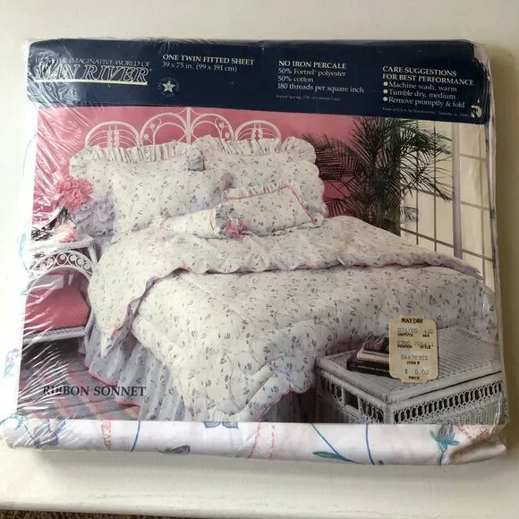 Dan River Twin Fitted Sheet Ribbon Sonnet