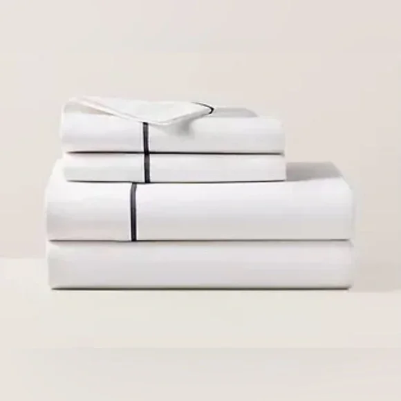 $250 NEW RALPH LAUREN HOME TWIN FLAT SHEET & PILLOWCASES SET LOFT GRAY PALMER