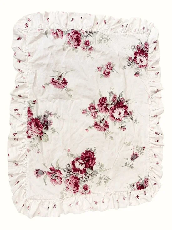Simply Shabby Chic Floral Ruffle Pillowcase Cotton Standard Queen Size Bedding
