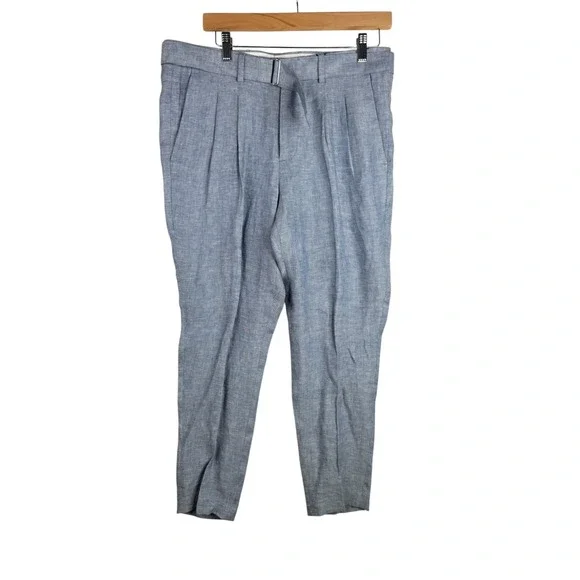 New Express Men's Cropped Removable Belt High Rise Paper bag Pants‎ Size 30 x 32