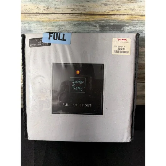 Cynthia Rowley Full Sheet Set Gray New Extra Deep Pocket 4 Piece Microfiber NEW