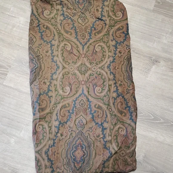 Ralph Lauren cotton Twin Jumeau fitted sheets brown green blue
